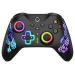 Manette de jeu sans fil bluetooth rgb lightning pour switch pro black myth android ios r�veil somwukong ...