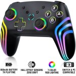 Manette sans fil pour switch 2 / oled / pc joysticks et g�chettes effet hall rgb 7 couleurs turbo gyroscope ...