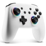 Manette switch / oled / lite led rgb blanc sans fil bluetooth contr�leur turbo / 6 axes / vibration / ...