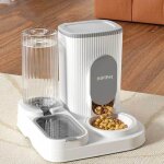 Mangeoire automatique pour chat 2 en 1 distributeur nourriture - eau gris