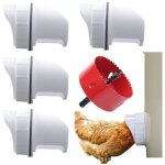 Mangeoire automatique pour poules 4 ports diy anti - gaspillage label