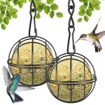 Mangeoire  oiseaux en boule de graisse 2 supports en mtal pour boules de graissesphrique avec 2 crochets ...