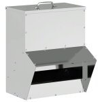 Mangeoire pour poules en acier galvanis� - vidaxl - argent - 35x205x435 cm - 34 kg - durable