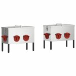 Mangeoire pour poules en acier galvanis� - vidaxl - argent - 41. 5x20. 5x33 cm - poids 6. 49 kg - capacit� ...