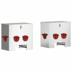 Mangeoire pour poules - vidaxl - 2 pi�ces - argent - 405x25x38 cm - acier galvanis� - capacit� 20 kg