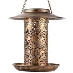 Mangeoire solaire pour oiseaux  suspendre en extrieur mangeoire en mtal pour oiseaux sauvages pour ...