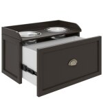 Mangeoire sur�lev�e chien / chat 60cm - 2 gamelles inox meuble de rangement - repas ergonomique - bois ...