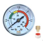 Manomtre de filtre de piscine 0 - 3 bar / 45 psi connexion 1 / 4npt pour filtre a sable piscine