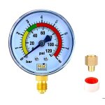 Manomètre pression eau 0 - 8 bar / 120 psi connexion 1 / 4bsp connecteur latéral en laiton pour réducteur ... Manomètre pression eau 0 - 8 bar / 120 psi connexion 1 / 4bsp connecteur latéral en laiton pour réducteur ...