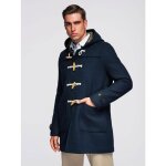 Manteau  capuche - ombre - pour homme - bleu fonc