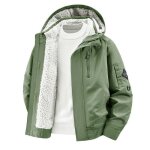 Manteau cargo homme �paissis avec de la polaire a capuche - vert