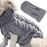 Manteau chaud de gilet de pull de chien pulls dhiver de laine de tricot doux danimal familier tricots ...