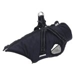 Manteau chien imperm�able avec harnais int�gr� l32 ? bleu marine polaire r�fl�chissant