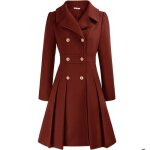 Manteau crois  revers pour femme vitata - caban trapze - trench - coat vintage automne / hiver - bordeaux ...