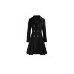 Manteau crois  revers pour femme vitata - caban trapze - trench - coat vintage automne / hiver - noir ...