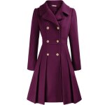 Manteau crois  revers pour femme vitata - caban trapze - trench - coat vintage automne / hiver - violet ...