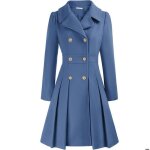 Manteau croisé à revers pour femme vitata - caban trapèze - trench vintage automne / hiver - gris - bleu ... Manteau croisé à revers pour femme vitata - caban trapèze - trench vintage automne / hiver - gris - bleu ...