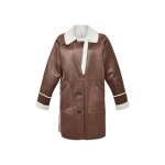 Manteau effet peau retournee oakwood ref 61250 marron vieilli