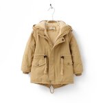 Manteau enfant hiver avec capuche doubl polaire veste chaude en coton couleur unie confortable pour ...