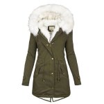 Manteau femme a capuche parka femme manches longues doublure polaire chic slim mi - longue chaude dhiver ...