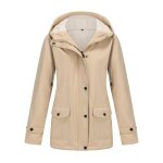 Manteau femme hiver chaud doubl polaire avec capuche veste impermable mi longue couleur unie - taille ...