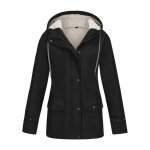 Manteau femme hiver chaud doubl polaire avec capuche veste impermable mi longue couleur unie - taille ...