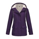 Manteau femme hiver chaud doubl polaire avec capuche veste impermable mi longue couleur unie - taille ...