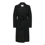 Manteau femme only alvilda life noir ? long ceintur� col invers�