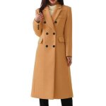 Manteau femmemanteau femme hiver couleur unie classique col crant�manteau long femme chic mode � double ...