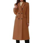 Manteau femmemanteau femme hiver couleur unie classique col crant�manteau long femme chic mode � double ...