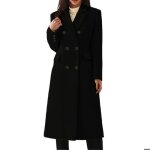 Manteau femmemanteau femme hiver couleur unie classique col crant�manteau long femme chic mode � double ...