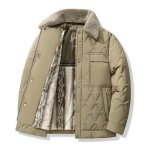 Manteau homme epais chaude hiver business casual - kaki