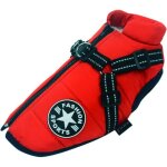 Manteau imperm�able pour chien - vetobiol - harnais int�gr� - r�fl�chissant - coupe - vent - rouge - ...