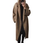 Manteau long femme vitata - manteau tendance à revers amples pour lautomne / hiver - marron Manteau long femme vitata - manteau tendance à revers amples pour lautomne / hiver - marron