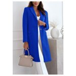 Manteau mi long bleu femme
