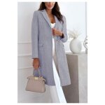 Manteau mi long gris femme