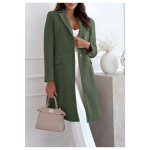 Manteau mi long kaki femme