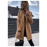 Manteau mi long marron femme