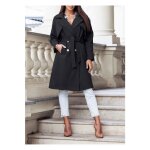 Manteau mi long noir femme