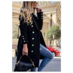 Manteau mi long noir femme