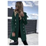 Manteau mi long vert femme