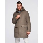 Manteau parka  capuche - ombre - pour homme - marron