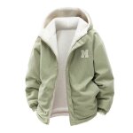 Manteau rversible en velours ctel homme / femme adulte col capuche - vert