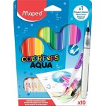 Feutres de coloriage - maped - aqua colorpeps - 10 couleurs clatantes - pinceau  rserve deau - mixte ...