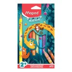 Crayons de couleur - maped - jungle fever - 12 crayons jumbo - ultra vives - ergonomiques