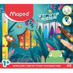 Feutres de coloriage - maped - jungle fever - 12 feutres jumbo - encre lavable - pointe bloque