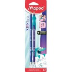 Crayons graphite - maped - kidy learn - 2 hb2 + guide - doigts requin - idal ds 3 ans - couleurs vives ...