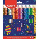 Crayons de couleur - maped - pixel party - 24 pices - ergonomiques - multicolores