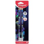 Maped - 6 crayons graphite hb2 deepsea paradise - embout gomme - crayons  papier avec une forme triangulaire ...