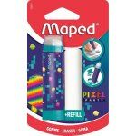 Gomme tube - maped - pixel party - ergonomique - recharge incluse - design rtro - futuriste